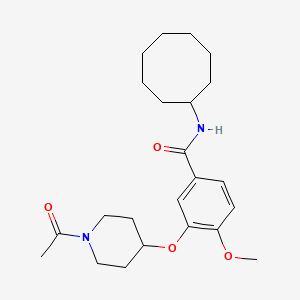 3-[(1-acetyl-4-piperidinyl)oxy]-N-cyclooctyl-4-methoxybenzamide