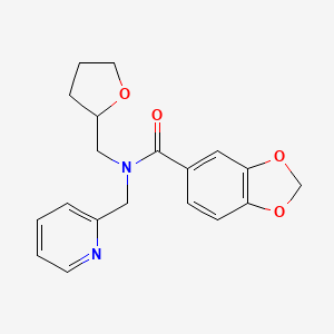 molecular formula C19H20N2O4 B4249177 N-(pyridin-2-ylmethyl)-N-(tetrahydrofuran-2-ylmethyl)-1,3-benzodioxole-5-carboxamide 