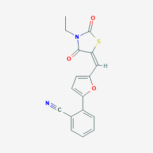 molecular formula C17H12N2O3S B424919 2-{5-[(3-Ethyl-2,4-dioxo-1,3-thiazolidin-5-ylidene)methyl]-2-furyl}benzonitrile 