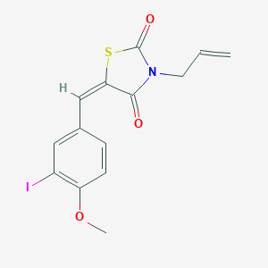 molecular formula C14H12INO3S B424920 (5E)-5-(3-iodo-4-methoxybenzylidene)-3-(prop-2-en-1-yl)-1,3-thiazolidine-2,4-dione 