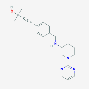 molecular formula C21H26N4O B4249206 2-methyl-4-[4-({[1-(2-pyrimidinyl)-3-piperidinyl]amino}methyl)phenyl]-3-butyn-2-ol 