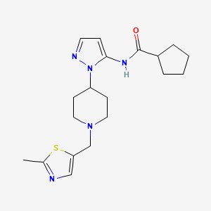 molecular formula C19H27N5OS B4249213 N-(1-{1-[(2-methyl-1,3-thiazol-5-yl)methyl]-4-piperidinyl}-1H-pyrazol-5-yl)cyclopentanecarboxamide 