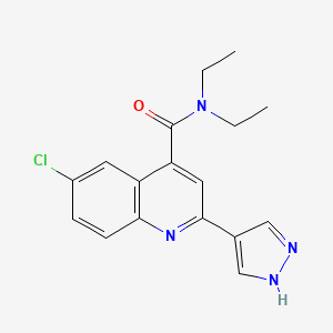 6-chloro-N,N-diethyl-2-(1H-pyrazol-4-yl)quinoline-4-carboxamide