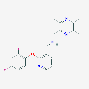 molecular formula C20H20F2N4O B4249224 1-[2-(2,4-difluorophenoxy)pyridin-3-yl]-N-[(3,5,6-trimethylpyrazin-2-yl)methyl]methanamine 