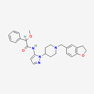 molecular formula C26H30N4O3 B4249236 N-{1-[1-(2,3-dihydro-1-benzofuran-5-ylmethyl)-4-piperidinyl]-1H-pyrazol-5-yl}-2-methoxy-2-phenylacetamide 