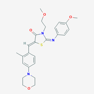 3-(2-Methoxyethyl)-2-[(4-methoxyphenyl)imino]-5-[2-methyl-4-(4-morpholinyl)benzylidene]-1,3-thiazolidin-4-one