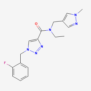 molecular formula C17H19FN6O B4249244 N-ethyl-1-(2-fluorobenzyl)-N-[(1-methyl-1H-pyrazol-4-yl)methyl]-1H-1,2,3-triazole-4-carboxamide 