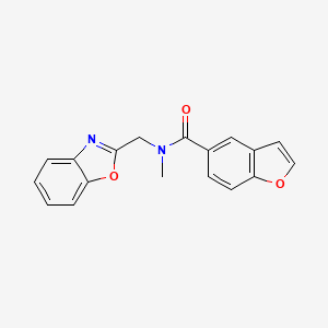 molecular formula C18H14N2O3 B4249257 N-(1,3-benzoxazol-2-ylmethyl)-N-methyl-1-benzofuran-5-carboxamide 