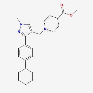 molecular formula C24H33N3O2 B4249259 methyl 1-{[3-(4-cyclohexylphenyl)-1-methyl-1H-pyrazol-4-yl]methyl}-4-piperidinecarboxylate 