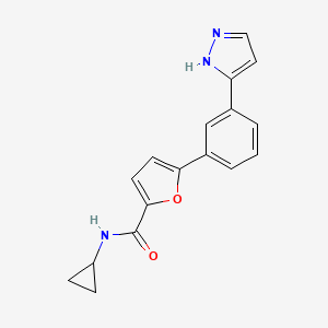 molecular formula C17H15N3O2 B4249276 N-cyclopropyl-5-[3-(1H-pyrazol-3-yl)phenyl]-2-furamide 