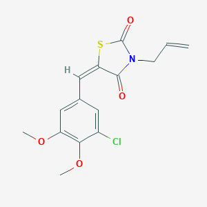 molecular formula C15H14ClNO4S B424928 (5E)-5-(3-chloro-4,5-dimethoxybenzylidene)-3-(prop-2-en-1-yl)-1,3-thiazolidine-2,4-dione 