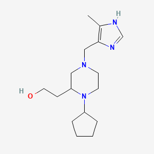 molecular formula C16H28N4O B4249291 2-{1-cyclopentyl-4-[(4-methyl-1H-imidazol-5-yl)methyl]-2-piperazinyl}ethanol 