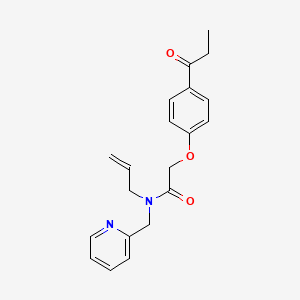 molecular formula C20H22N2O3 B4249300 N-allyl-2-(4-propionylphenoxy)-N-(pyridin-2-ylmethyl)acetamide 