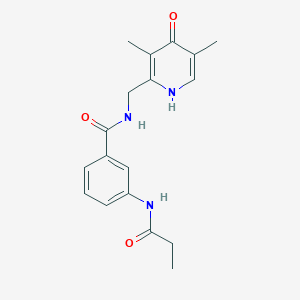 N-[(4-hydroxy-3,5-dimethylpyridin-2-yl)methyl]-3-(propionylamino)benzamide