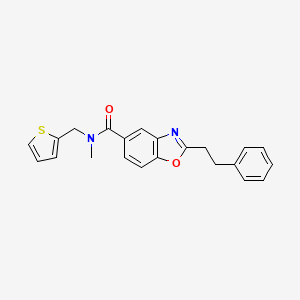 molecular formula C22H20N2O2S B4249330 N-methyl-2-(2-phenylethyl)-N-(2-thienylmethyl)-1,3-benzoxazole-5-carboxamide 