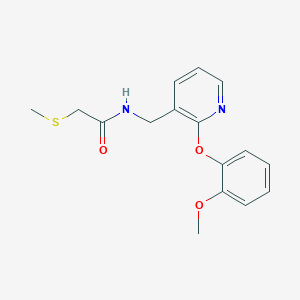 molecular formula C16H18N2O3S B4249345 N-{[2-(2-methoxyphenoxy)-3-pyridinyl]methyl}-2-(methylthio)acetamide 