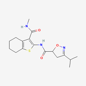 molecular formula C17H23N3O3S B4249351 3-isopropyl-N-{3-[(methylamino)carbonyl]-4,5,6,7-tetrahydro-1-benzothien-2-yl}-4,5-dihydroisoxazole-5-carboxamide 