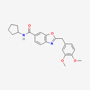 molecular formula C22H24N2O4 B4249371 N-cyclopentyl-2-(3,4-dimethoxybenzyl)-1,3-benzoxazole-6-carboxamide 