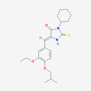 molecular formula C22H30N2O3S B424941 3-Cyclohexyl-5-(3-ethoxy-4-isobutoxybenzylidene)-2-thioxo-4-imidazolidinone 