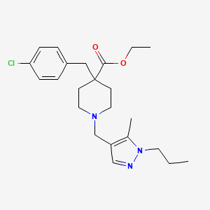 molecular formula C23H32ClN3O2 B4249410 ethyl 4-(4-chlorobenzyl)-1-[(5-methyl-1-propyl-1H-pyrazol-4-yl)methyl]-4-piperidinecarboxylate 