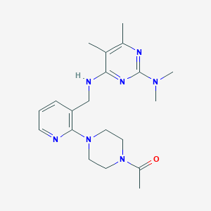 molecular formula C20H29N7O B4249413 N~4~-{[2-(4-acetyl-1-piperazinyl)-3-pyridinyl]methyl}-N~2~,N~2~,5,6-tetramethyl-2,4-pyrimidinediamine 