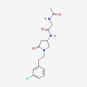 molecular formula C16H20ClN3O3 B4249420 N~2~-acetyl-N~1~-{1-[2-(3-chlorophenyl)ethyl]-5-oxo-3-pyrrolidinyl}glycinamide 