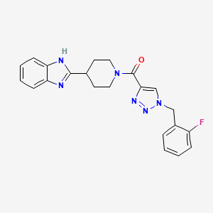 molecular formula C22H21FN6O B4249425 2-(1-{[1-(2-fluorobenzyl)-1H-1,2,3-triazol-4-yl]carbonyl}-4-piperidinyl)-1H-benzimidazole 