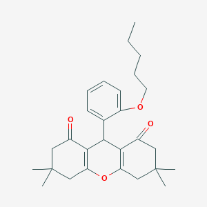 molecular formula C28H36O4 B424943 3,3,6,6-tetramethyl-9-[2-(pentyloxy)phenyl]-3,4,5,6,7,9-hexahydro-1H-xanthene-1,8(2H)-dione 