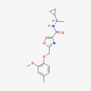 N-(1-cyclopropylethyl)-2-[(2-methoxy-4-methylphenoxy)methyl]-1,3-oxazole-4-carboxamide