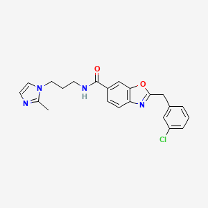 molecular formula C22H21ClN4O2 B4249448 2-(3-chlorobenzyl)-N-[3-(2-methyl-1H-imidazol-1-yl)propyl]-1,3-benzoxazole-6-carboxamide 