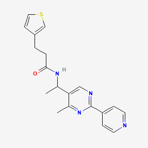 N-[1-(4-methyl-2-pyridin-4-ylpyrimidin-5-yl)ethyl]-3-thiophen-3-ylpropanamide