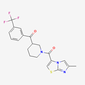 {1-[(6-methylimidazo[2,1-b][1,3]thiazol-3-yl)carbonyl]-3-piperidinyl}[3-(trifluoromethyl)phenyl]methanone