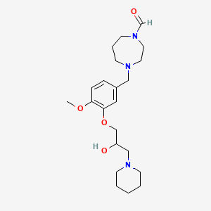 molecular formula C22H35N3O4 B4249471 4-{3-[2-hydroxy-3-(1-piperidinyl)propoxy]-4-methoxybenzyl}-1,4-diazepane-1-carbaldehyde 