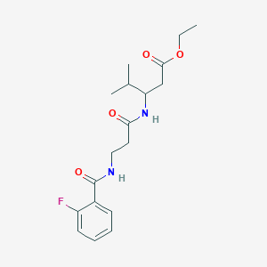 ethyl 3-({3-[(2-fluorobenzoyl)amino]propanoyl}amino)-4-methylpentanoate