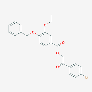 molecular formula C24H21BrO5 B424949 2-(4-Bromophenyl)-2-oxoethyl 4-(benzyloxy)-3-ethoxybenzoate 