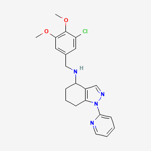 N-(3-chloro-4,5-dimethoxybenzyl)-1-(2-pyridinyl)-4,5,6,7-tetrahydro-1H-indazol-4-amine