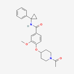 molecular formula C24H28N2O4 B4249515 4-[(1-acetyl-4-piperidinyl)oxy]-3-methoxy-N-(1-phenylcyclopropyl)benzamide 