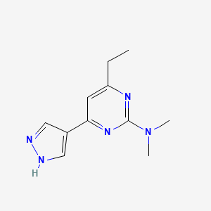 molecular formula C11H15N5 B4249517 4-ethyl-N,N-dimethyl-6-(1H-pyrazol-4-yl)pyrimidin-2-amine 