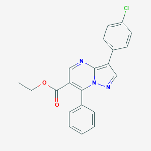 molecular formula C21H16ClN3O2 B424952 Ethyl 3-(4-chlorophenyl)-7-phenylpyrazolo[1,5-a]pyrimidine-6-carboxylate 