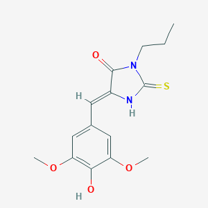 molecular formula C15H18N2O4S B424953 5-(4-Hydroxy-3,5-dimethoxybenzylidene)-3-propyl-2-thioxo-4-imidazolidinone 