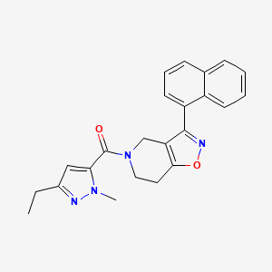 molecular formula C23H22N4O2 B4249532 5-[(3-ethyl-1-methyl-1H-pyrazol-5-yl)carbonyl]-3-(1-naphthyl)-4,5,6,7-tetrahydroisoxazolo[4,5-c]pyridine 