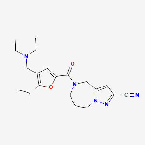 molecular formula C20H27N5O2 B4249545 5-[4-(Diethylaminomethyl)-5-ethylfuran-2-carbonyl]-4,6,7,8-tetrahydropyrazolo[1,5-a][1,4]diazepine-2-carbonitrile 