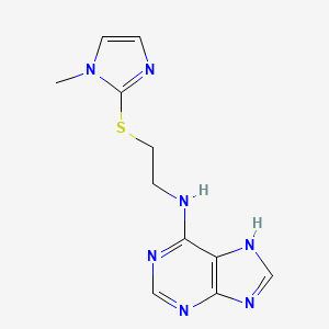 molecular formula C11H13N7S B4249580 N-[2-(1-methylimidazol-2-yl)sulfanylethyl]-7H-purin-6-amine 