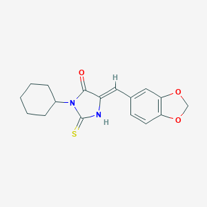 5-(1,3-Benzodioxol-5-ylmethylene)-3-cyclohexyl-2-thioxo-4-imidazolidinone