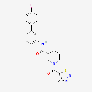 molecular formula C22H21FN4O2S B4249601 N-(4'-fluoro-3-biphenylyl)-1-[(4-methyl-1,2,3-thiadiazol-5-yl)carbonyl]-3-piperidinecarboxamide 