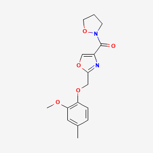 molecular formula C16H18N2O5 B4249616 2-({2-[(2-methoxy-4-methylphenoxy)methyl]-1,3-oxazol-4-yl}carbonyl)isoxazolidine 