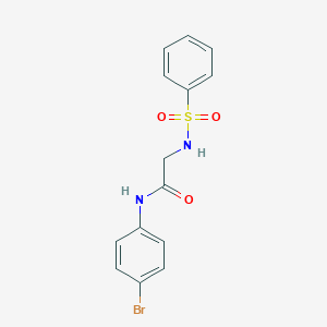 molecular formula C14H13BrN2O3S B424962 N-(4-bromophenyl)-2-[(phenylsulfonyl)amino]acetamide 