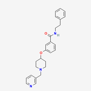 molecular formula C26H29N3O2 B4249626 N-(2-phenylethyl)-3-{[1-(3-pyridinylmethyl)-4-piperidinyl]oxy}benzamide 