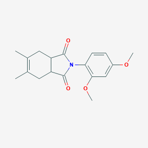 molecular formula C18H21NO4 B424964 2-(2,4-dimethoxyphenyl)-5,6-dimethyl-3a,4,7,7a-tetrahydro-1H-isoindole-1,3(2H)-dione 