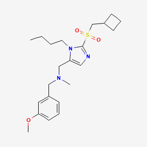 molecular formula C22H33N3O3S B4249642 ({1-butyl-2-[(cyclobutylmethyl)sulfonyl]-1H-imidazol-5-yl}methyl)(3-methoxybenzyl)methylamine 